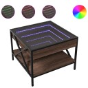  Salongbord med Infinity LED brun eik 50x50x38 cm 847701