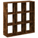 Romdeler bokhylle røkt eik 102x29x103,5 cm konstruert tre