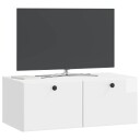  Vegghengt TV skap 78,5 x 41 x 30 cm Høgglans hvit