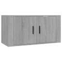  Vegghengte TV benker 2 stk grå sonoma 80x34,5x40 cm