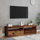  TV-benk med LED-lys 2 stk gammelt tre konstruert tre 8721158437730