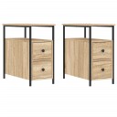  Nattbord 2 stk sonoma eik 30x60x60 cm konstruert tre 8720845940256