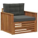 vidaXL Utesofa Solid akasietre og polyester Naturlig og Antrasitt