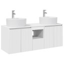 vidaXL Baderomsskapsett 3 stk. Hvit 49,5 x 44,5 x 65 cm Konstruert tre