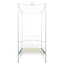 vidaXL Himmelsengeramme hvit metall 100x200 cm