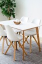 House Nordic   Spisebord Vojens natur understell 120x70xh75 cm   Hvit