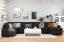 Crazy 6 seters Venstrevendt U formet XX Large Sofa med Divan og Sjeselong i Stoff   Antrasitt