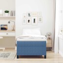  Box Spring Seng med Madrass Blå 80x200 cm Corduroy Stoff