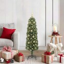  Kunstig juletre med 150 LED grønn 120 cm PVC og stål og plast