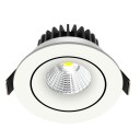 Nordtronic Velia Tilt downlight, 10,9W/3000K, LED, rund, matt hvit