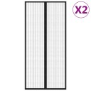 Insektsgardiner for dør 2 stk med magnetblokker svart 220x110cm