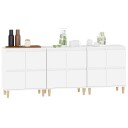vidaXL Skjenker 3 stk hvit 60x35x70 cm konstruert tre