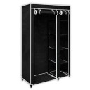 vidaXL Sammenleggbar garderobe svart 110 x 45 x 175 cm