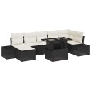 vidaXL Hagesofa Set 8 stk. Svart og krem polyrotting