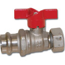 PETTINAROLI kuleventil/T håndtak 3/4x18mm gjennomgående pressing/rund TE