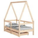 vidaXL Barnesengeramme med skuffer 70x140 cm heltre furu 8720845444921