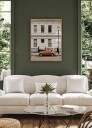 Charming Urban Scene with Orange Car Plakat Plakat / 100x150cm