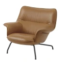 Muuto Doze Lounge Chair Low Back Tube Base   Refine Leather Cognac Anthracit