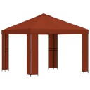 vidaXL Paviljong 3 x 3 m Terrakotta Polyester og stål 190 gsm