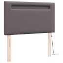  Sengegavl med enkelt design Grå 100 cm Syntetisk lær