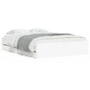  Sengeramme med skuffer hvit 135x190 cm konstruert tre 8721012245259
