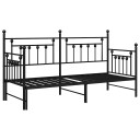 Daybed ramme med sovesofa svart 75x190 cm stål