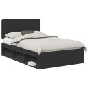  Sengestamme med hodegjerde Svart 135 x 190 cm Massiv furu