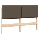  Polstret sengegavl Brun og Taupe 150 cm Massiv furu