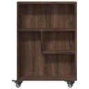 Smal oppbevaringsvogn brun eik 48x13x68 cm konstruert tre