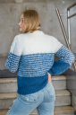 POPPY genser lys denim/hvit