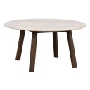 Rowico Home Taransay Sofabord, Beige travertin, Brun eik, Ø90   Unoliving