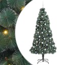  Kunstig Forlystet Juletre med Kule Sett grønn 210 cm PET