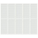 vidaXL Sammenleggbar romdeler 5 paneler japansk stil 200x170 cm hvit