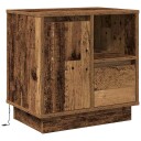  Nattbord med LED Lys 2 stk Gammelt Tre 50x34,5x50 cm