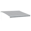  Manuell uttrekkbar markise antrasitt og hvit 400x300 cm 3216035