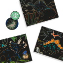 Ses Creative Scratch kort Glow in the dark dinosaurer