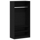  Svart Eik Garderobe 100 x 50 x 200 cm   Laget av solid tre