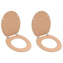 vidaXL Toalettseter 2 stk MDF bambus-design