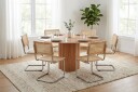 Juno spisegruppe rund 150 cm eik med 6 Build spisestoler   Eik