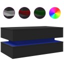  Salongbord med LED-lys svart 90x50x40 cm 8721012466319