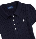 Ralph Lauren Kids Cable Knit Cotton Polo Sweater Dress Navy 129 130