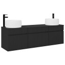 vidaXL Baderomsskapsett 3 stk. Svart 49 x 44,5 x 66 cm Konstruert tre