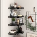 vidaXL Flytende vegghyller 4 stk h?yglans svart 35x35x3,8 cm MDF