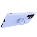 Samsung Galaxy S22 Ultra 5G Liquid Silikondeksel med Ringholder Lilla