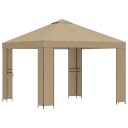 vidaXL Paviljong 3 x 3 m Beige Polyester og stål 190 gsm