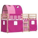  Køyeseng med gardiner rose 90x200 cm heltre furu 8721102690600
