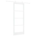 vidaXL glidedør med utstyrsett Hvit 83x211 cm solid tre furu