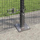  Sveiset Wire Gjerde med 13 Flanged Stolper Grå 0.8x100 m Stål