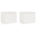 vidaXL Veggskap 2 stk hvit 45x30x35 cm heltre furu