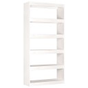 vidaXL Bokhylle/romdeler hvit 80x30x167,4 cm heltre furu